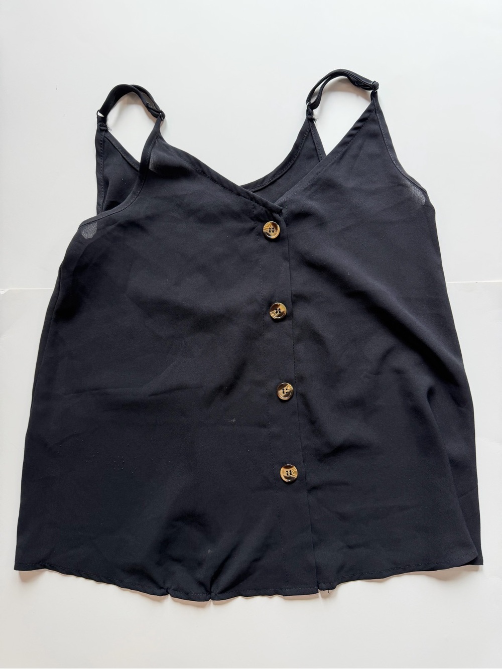 Black Button-Front Top